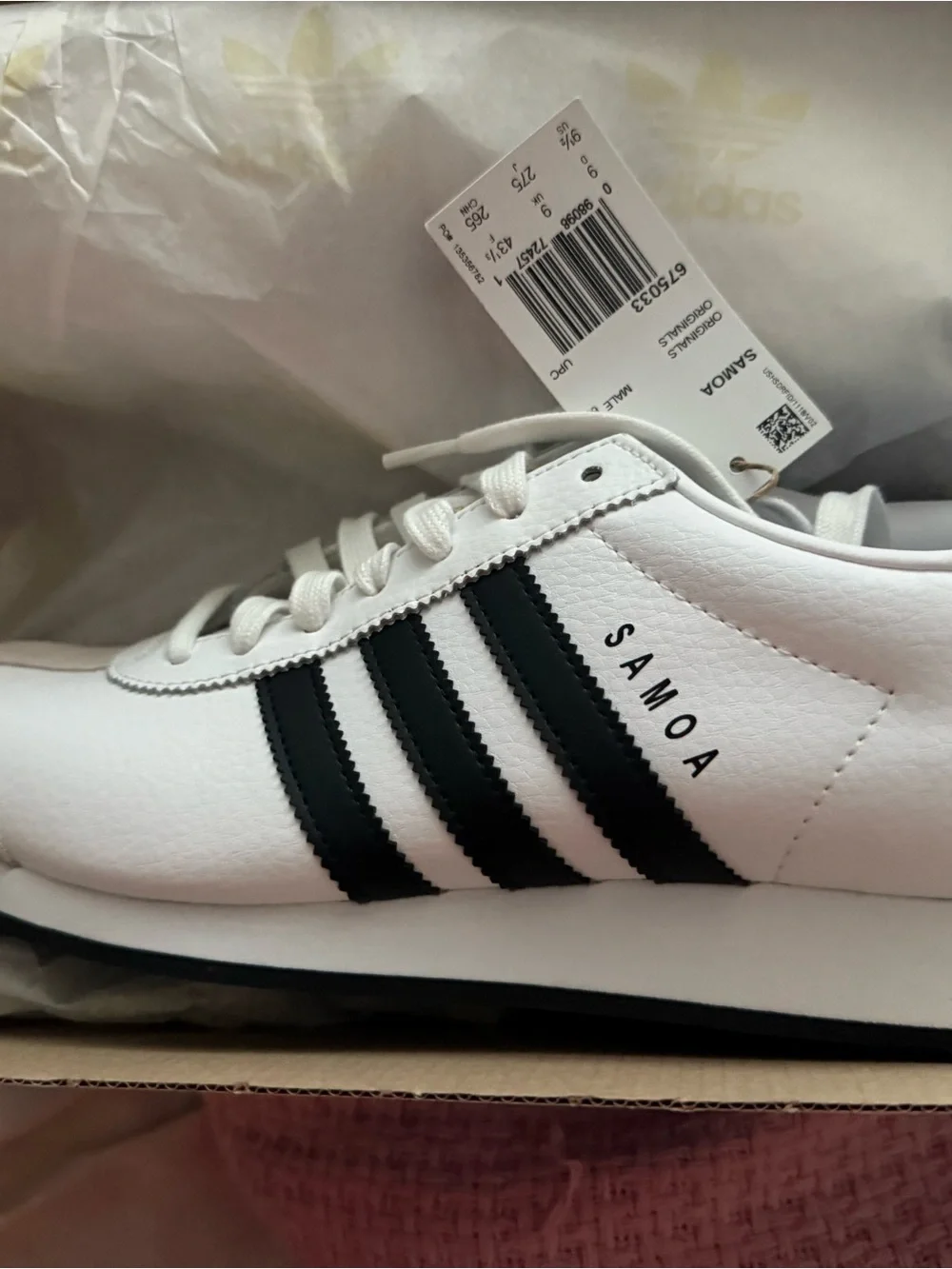 Adidas Samoa Black and White US Men’s  Size 9.5